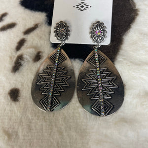Aztec Teardrop Earrings 