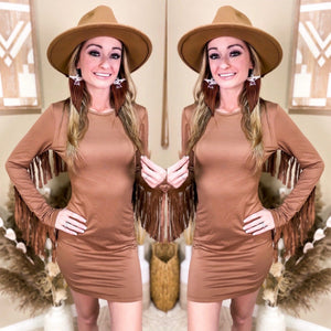 Cowgirl Fringe Dress Brown 