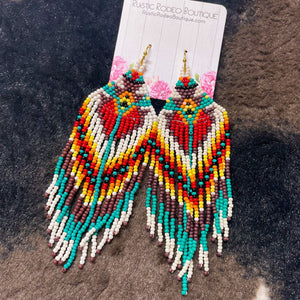 Rainbow Tribe Fringe Earrings Earrings 