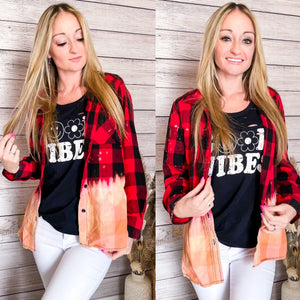 Red Bleached Flannels Top 