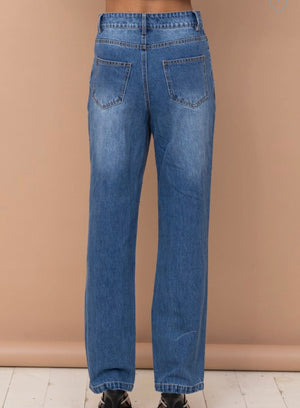 The Ripped Rhinestone Dark Jeans (pre order) 