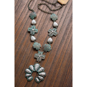Turquoise Cross Stone Necklace Necklace 